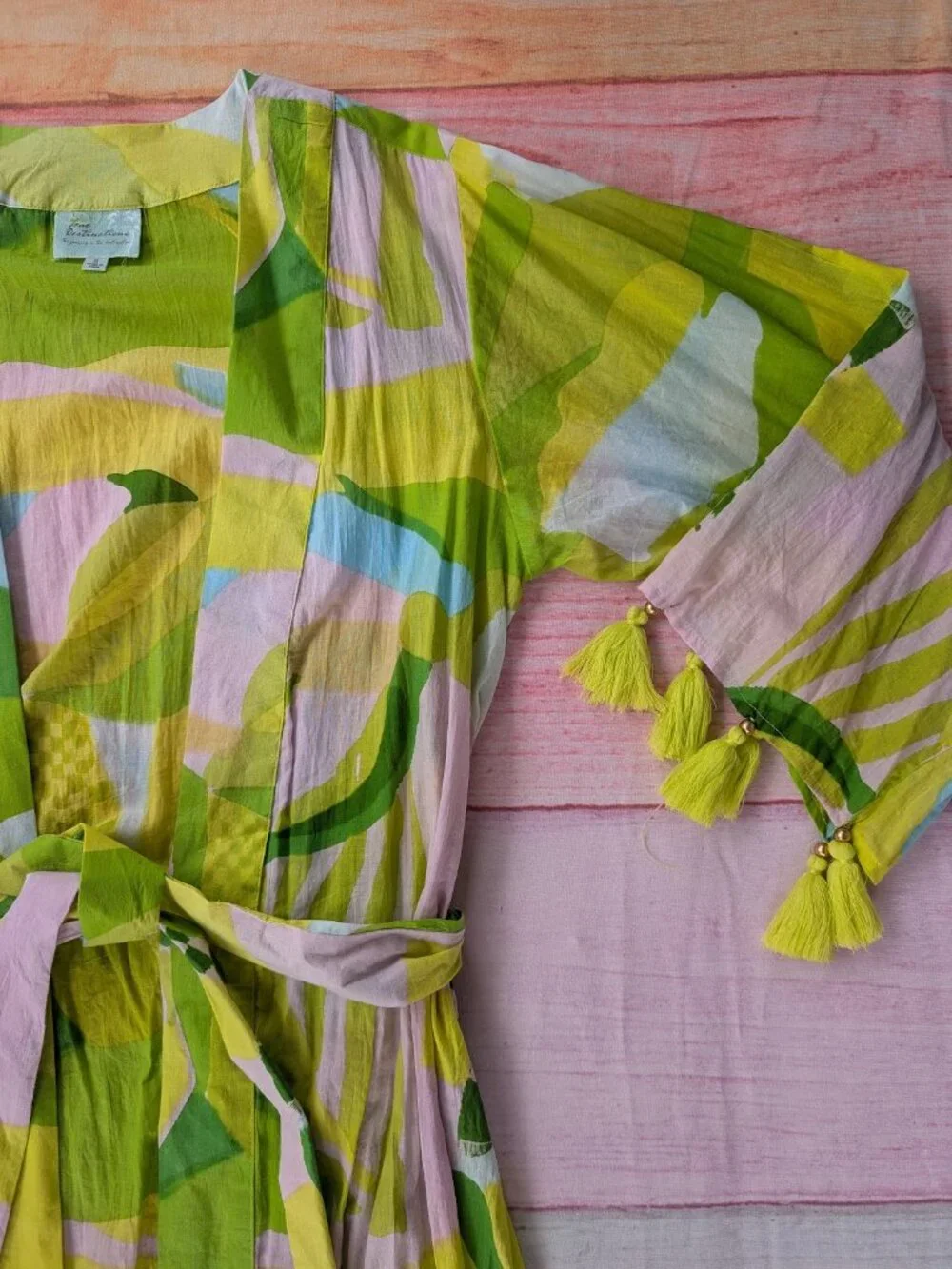 True‎ Destination Green Tassel Cotton Coverup S